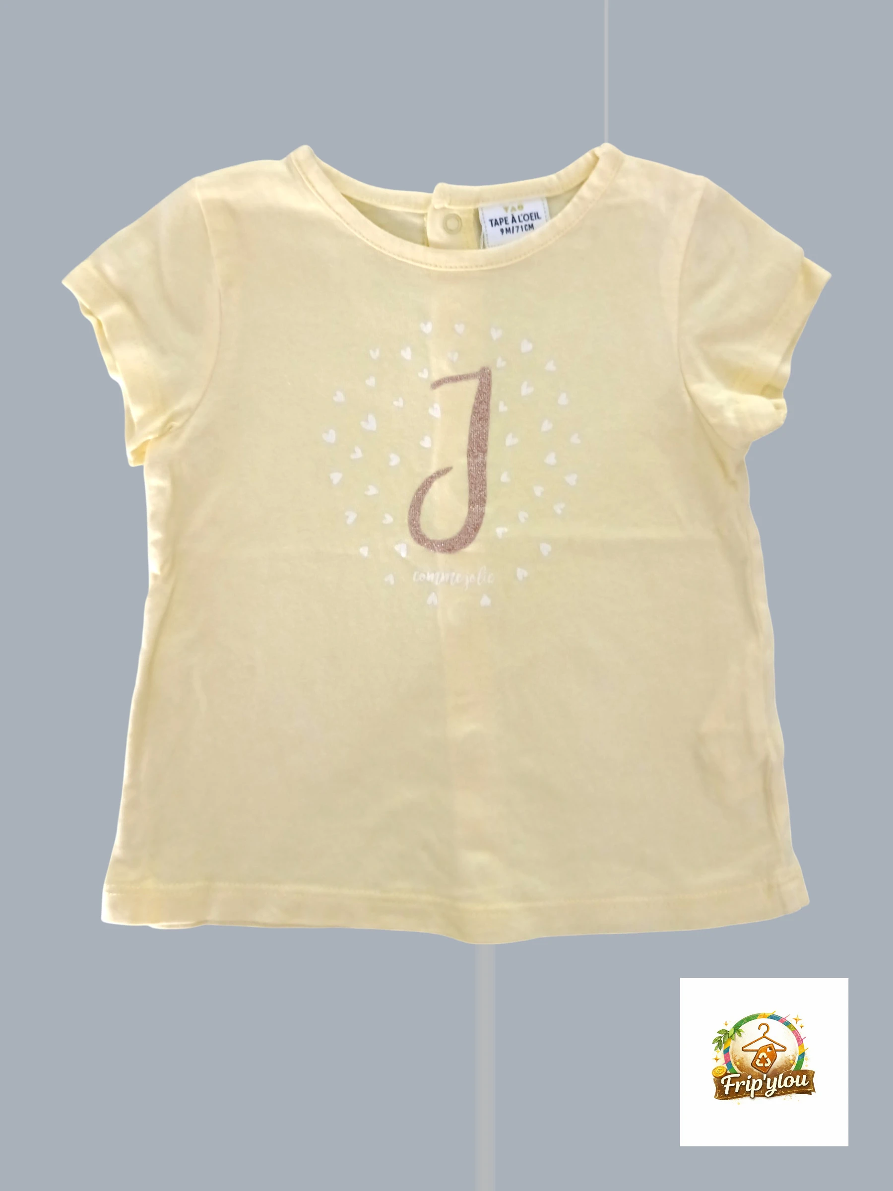 T-shirt bébé fille J comme jolie - A1755
